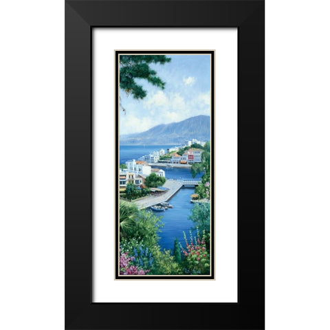A view over Mykonos Black Modern Wood Framed Art Print with Double Matting by Motz, Peter