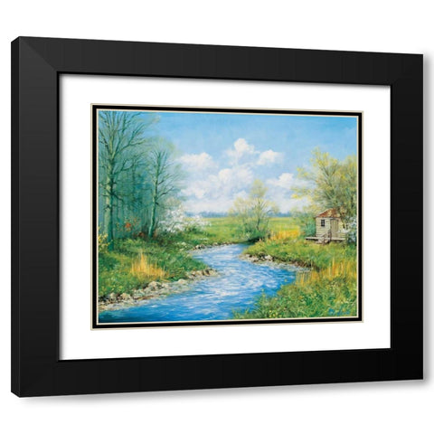 Summer afternoon Black Modern Wood Framed Art Print with Double Matting by Motz, Peter