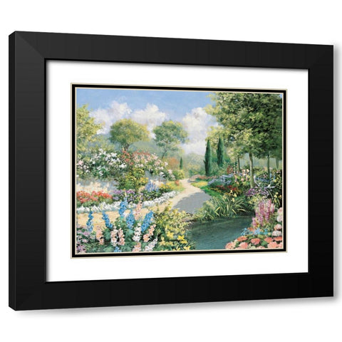 Delightful park Black Modern Wood Framed Art Print with Double Matting by Motz, Peter