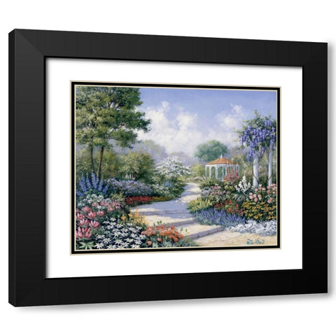 Walking through the park Black Modern Wood Framed Art Print with Double Matting by Motz, Peter