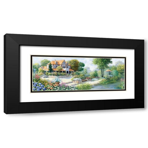 English cottage Black Modern Wood Framed Art Print with Double Matting by Motz, Peter