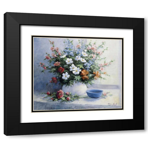Bouquet of flowers Black Modern Wood Framed Art Print with Double Matting by Motz, Peter