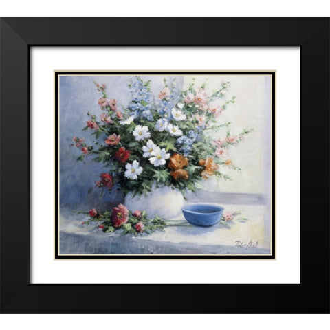Bouquet of flowers Black Modern Wood Framed Art Print with Double Matting by Motz, Peter