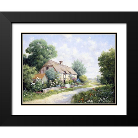 My house  Black Modern Wood Framed Art Print with Double Matting by Motz, Peter