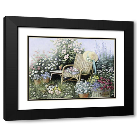 Chair of love Black Modern Wood Framed Art Print with Double Matting by Motz, Peter