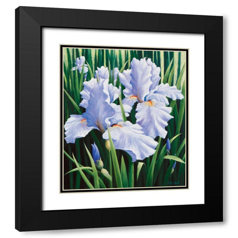 Purple Black Modern Wood Framed Art Print with Double Matting by Motz, Peter