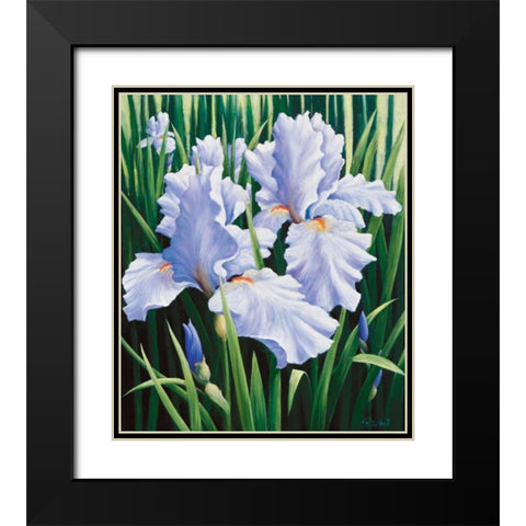 Purple Black Modern Wood Framed Art Print with Double Matting by Motz, Peter