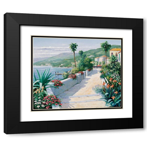 Costa del Pietro I Black Modern Wood Framed Art Print with Double Matting by Motz, Peter