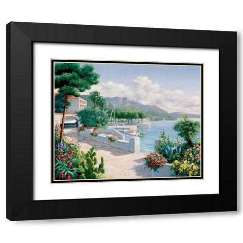 Costa del Pietro II Black Modern Wood Framed Art Print with Double Matting by Motz, Peter