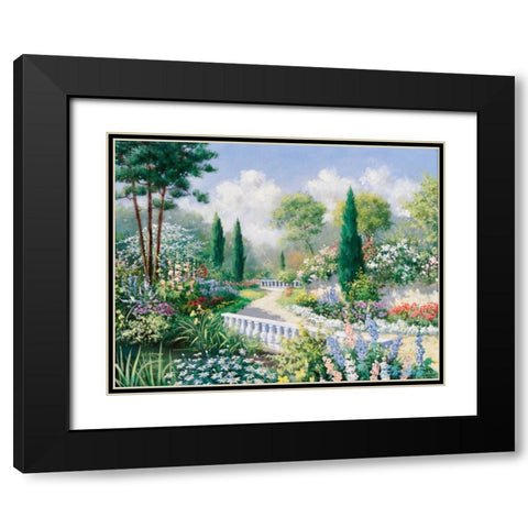 Park II Black Modern Wood Framed Art Print with Double Matting by Motz, Peter