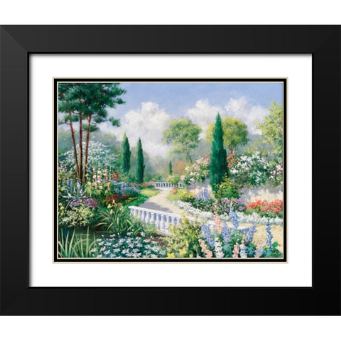 Park II Black Modern Wood Framed Art Print with Double Matting by Motz, Peter