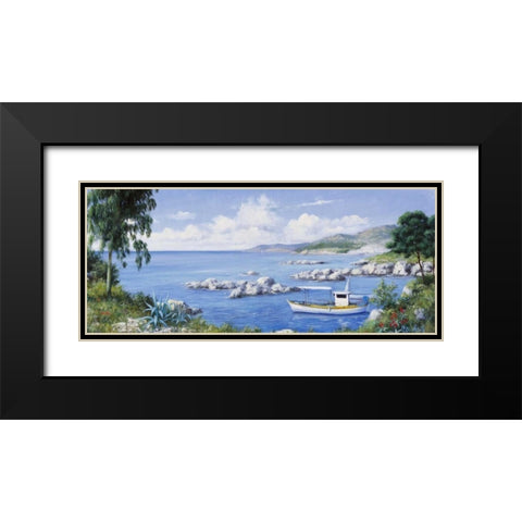 Waterrock Black Modern Wood Framed Art Print with Double Matting by Motz, Peter