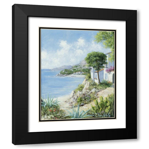 Beachway Black Modern Wood Framed Art Print with Double Matting by Motz, Peter