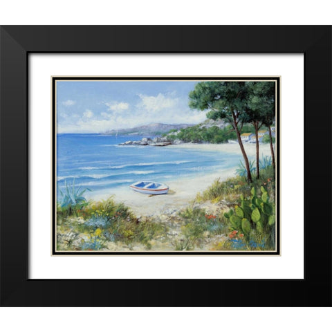 Waves  Black Modern Wood Framed Art Print with Double Matting by Motz, Peter