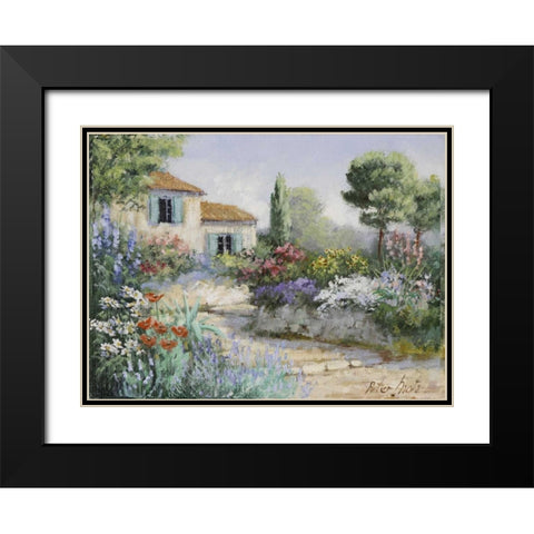 Garden impression Black Modern Wood Framed Art Print with Double Matting by Motz, Peter