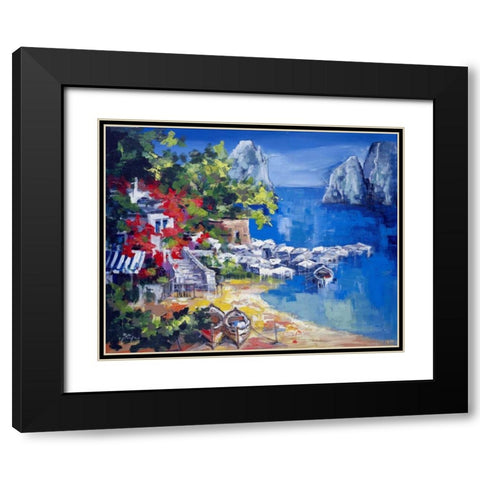 Paesaggio caprese Black Modern Wood Framed Art Print with Double Matting by di Viccaro, Roberto