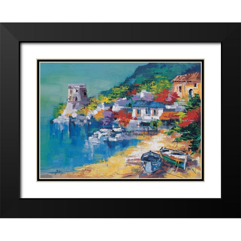 Costiera Amalfitana Black Modern Wood Framed Art Print with Double Matting by di Viccaro, Roberto