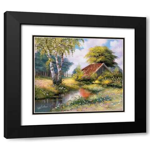 The cottage Black Modern Wood Framed Art Print with Double Matting by Withaar, Reint
