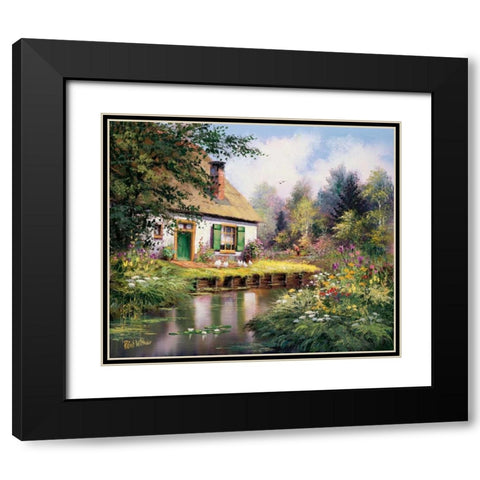 At the creek Black Modern Wood Framed Art Print with Double Matting by Withaar, Reint