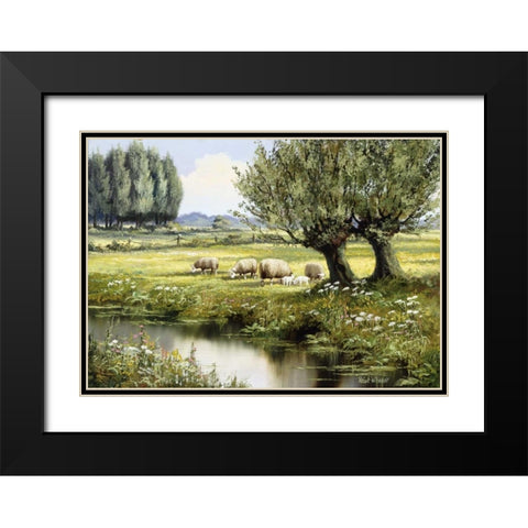 In the open country Black Modern Wood Framed Art Print with Double Matting by Withaar, Reint