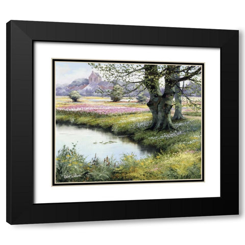 The village Black Modern Wood Framed Art Print with Double Matting by Withaar, Reint