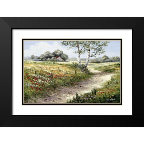 Path to the horizon Black Modern Wood Framed Art Print with Double Matting by Withaar, Reint