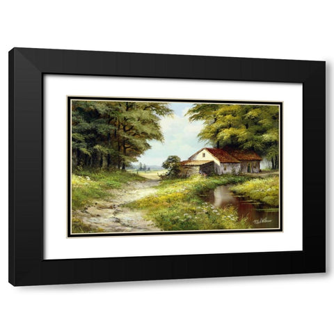 Waterreflections Black Modern Wood Framed Art Print with Double Matting by Withaar, Reint