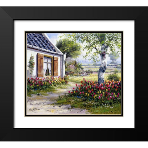 A colourful garden Black Modern Wood Framed Art Print with Double Matting by Withaar, Reint