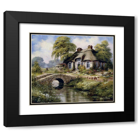 English cottage I Black Modern Wood Framed Art Print with Double Matting by Withaar, Reint