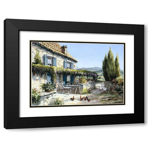 French country Black Modern Wood Framed Art Print with Double Matting by Withaar, Reint