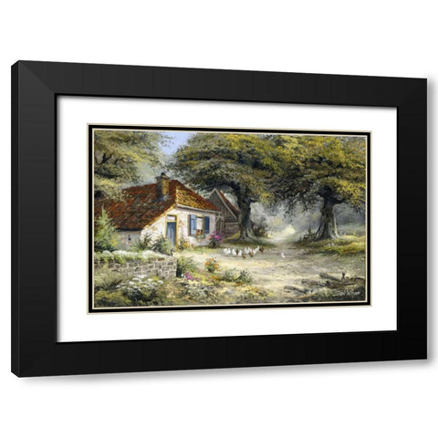 Fairy-like cottage Black Modern Wood Framed Art Print with Double Matting by Withaar, Reint