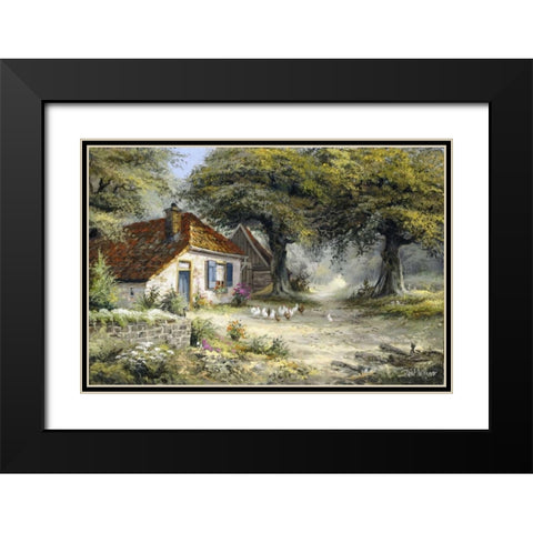 Fairy-like cottage Black Modern Wood Framed Art Print with Double Matting by Withaar, Reint