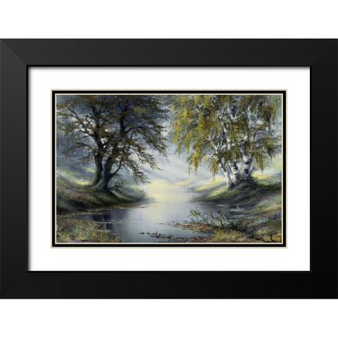 Forest Black Modern Wood Framed Art Print with Double Matting by Withaar, Reint