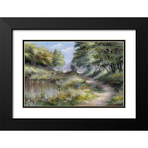 At the water Black Modern Wood Framed Art Print with Double Matting by Withaar, Reint