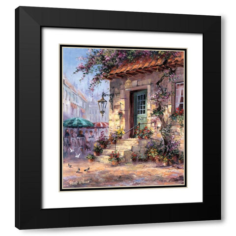 Sidewalk cafe Black Modern Wood Framed Art Print with Double Matting by Withaar, Reint