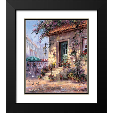 Sidewalk cafe Black Modern Wood Framed Art Print with Double Matting by Withaar, Reint