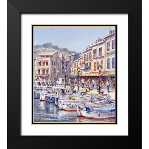 Romantic canal Black Modern Wood Framed Art Print with Double Matting by Withaar, Reint