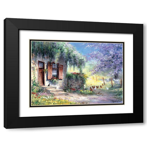 Unexpected visitors Black Modern Wood Framed Art Print with Double Matting by Withaar, Reint