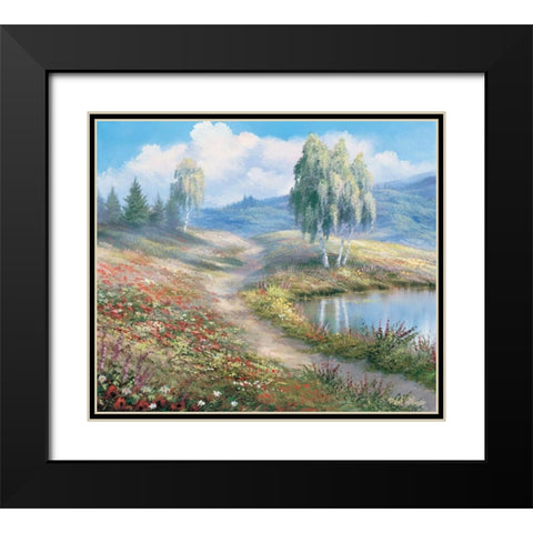 The lake Black Modern Wood Framed Art Print with Double Matting by Withaar, Reint