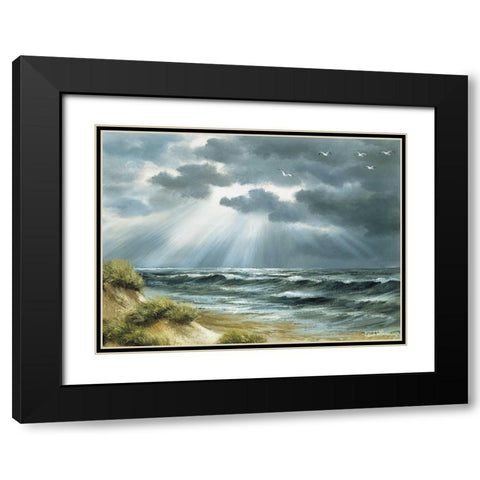 The sea Black Modern Wood Framed Art Print with Double Matting by Withaar, Reint