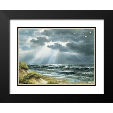 The sea Black Modern Wood Framed Art Print with Double Matting by Withaar, Reint