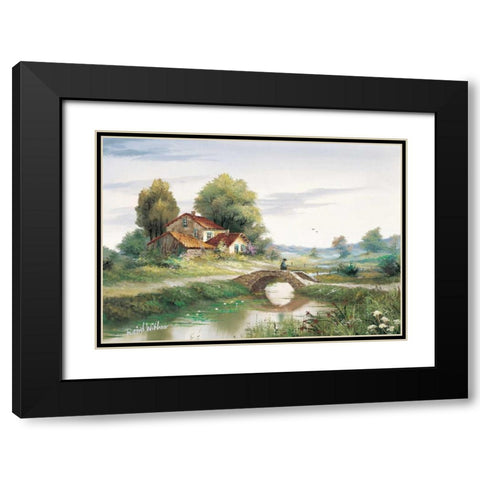 The bridge Black Modern Wood Framed Art Print with Double Matting by Withaar, Reint