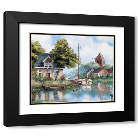 Back home Black Modern Wood Framed Art Print with Double Matting by Withaar, Reint