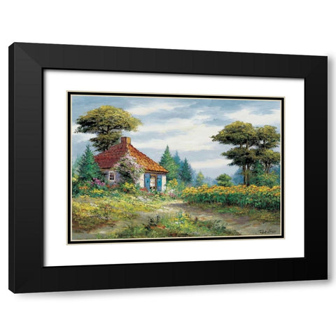 Fields of fun Black Modern Wood Framed Art Print with Double Matting by Withaar, Reint