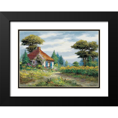 Fields of fun Black Modern Wood Framed Art Print with Double Matting by Withaar, Reint