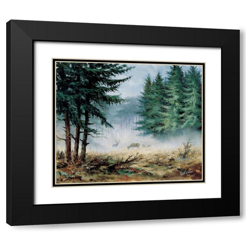 Morning in mist Black Modern Wood Framed Art Print with Double Matting by Withaar, Reint