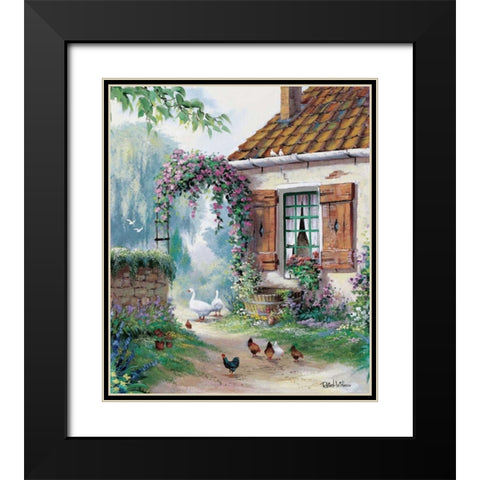 The farmers courtyard Black Modern Wood Framed Art Print with Double Matting by Withaar, Reint