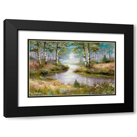 Mysterious stream Black Modern Wood Framed Art Print with Double Matting by Withaar, Reint