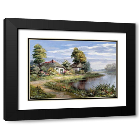 Living at the waterside Black Modern Wood Framed Art Print with Double Matting by Withaar, Reint