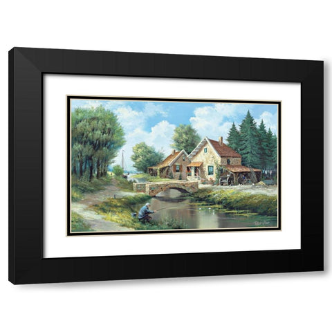 Our daily life Black Modern Wood Framed Art Print with Double Matting by Withaar, Reint